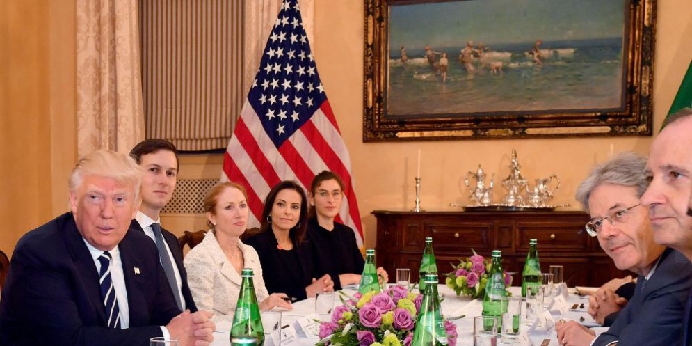 Il presidente Usa Donald Trump ricevuto a Villa Taverna dal premier Paolo Gentiloni