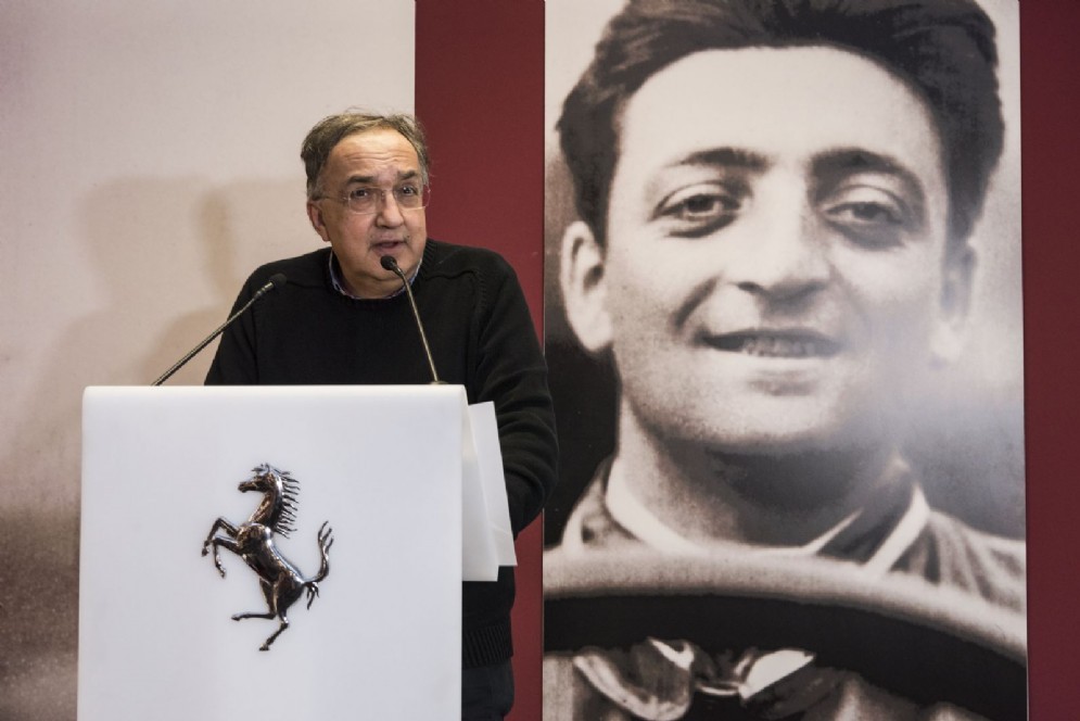 Sergio Marchionne all'inaugurazione delle due nuove mostre