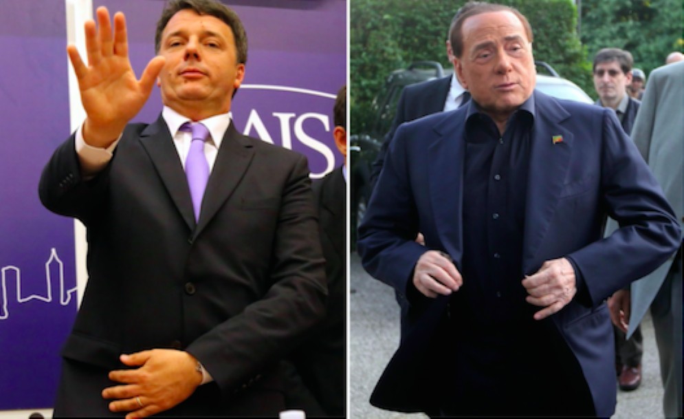 Il segretario del Pd Matteo Renzi e il leader di Forza Italia Silvio Berlusconi