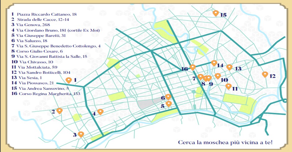 Mappa Moschee Torino
