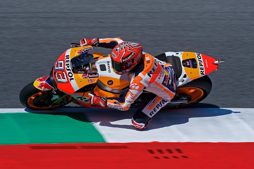 Marc Marquez in pista al sabato del Gran Premio d'Italia