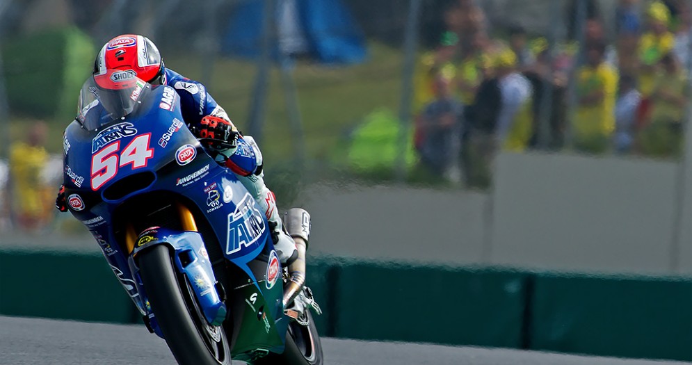 Mattia Pasini in azione nel Gran Premio d'Italia