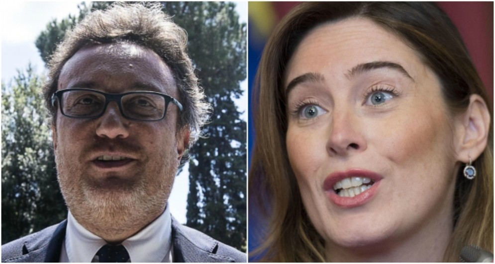 Mario Orfeo, il nuovo direttore generale della RAI, e la ex ministra Maria Elena Boschi.