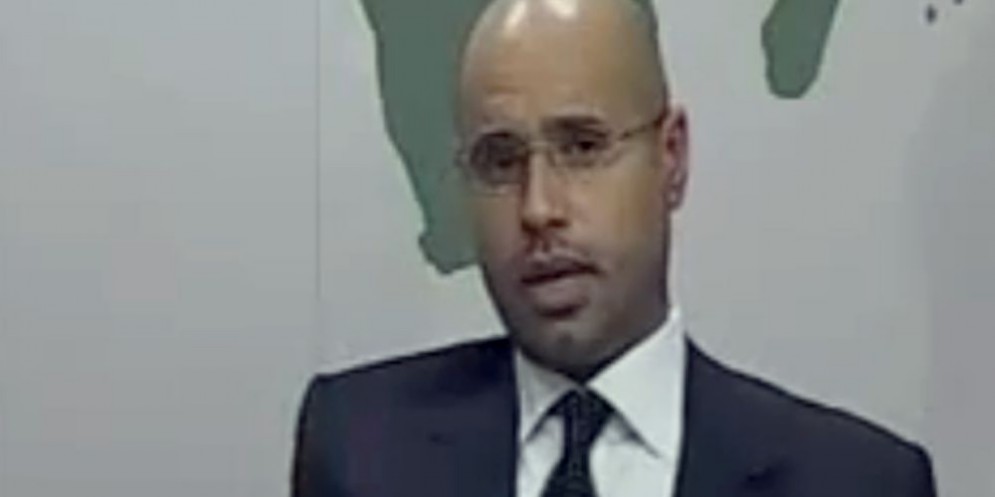 Fermo immagine del 2011 che mostra il figlio di Gheddafi Seif al Islam