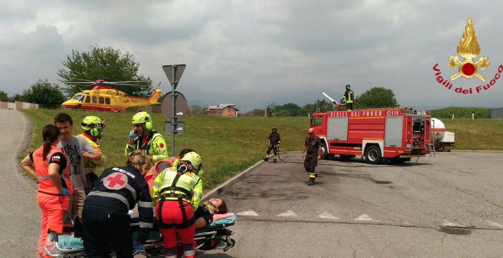Hanno partecipato ai soccorsi anche uomini e mezzi del 118