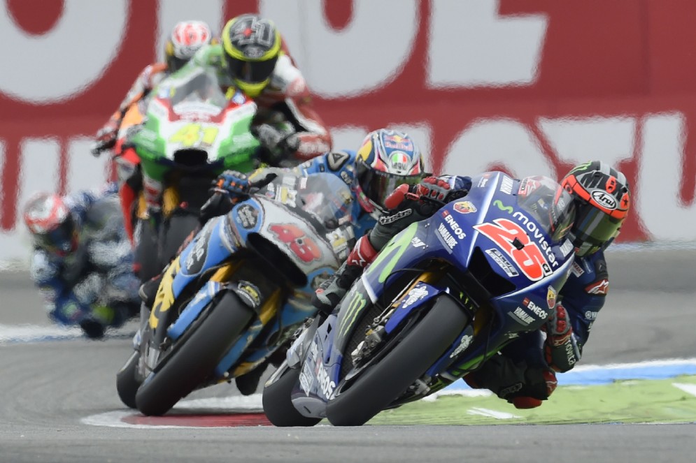 Maverick Vinales in azione durante l'ultimo GP d'Olanda