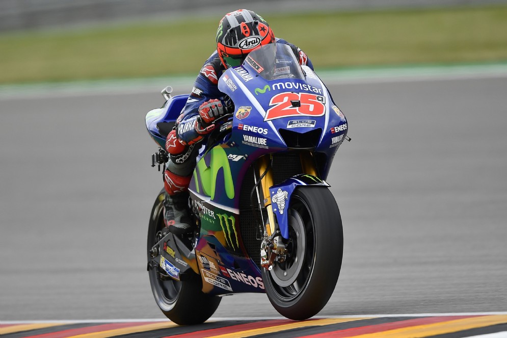 Vinales in azione nel corso delle prove ufficiali del GP di Germania