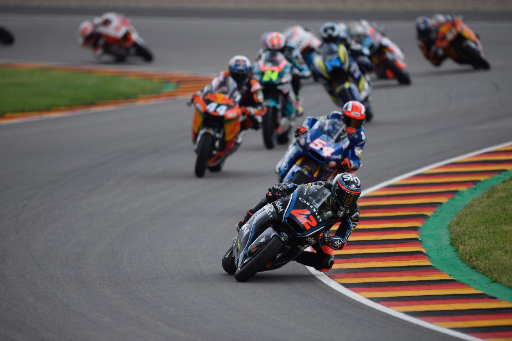 Bagnaia in lotta durante il Gran Premio di Germania