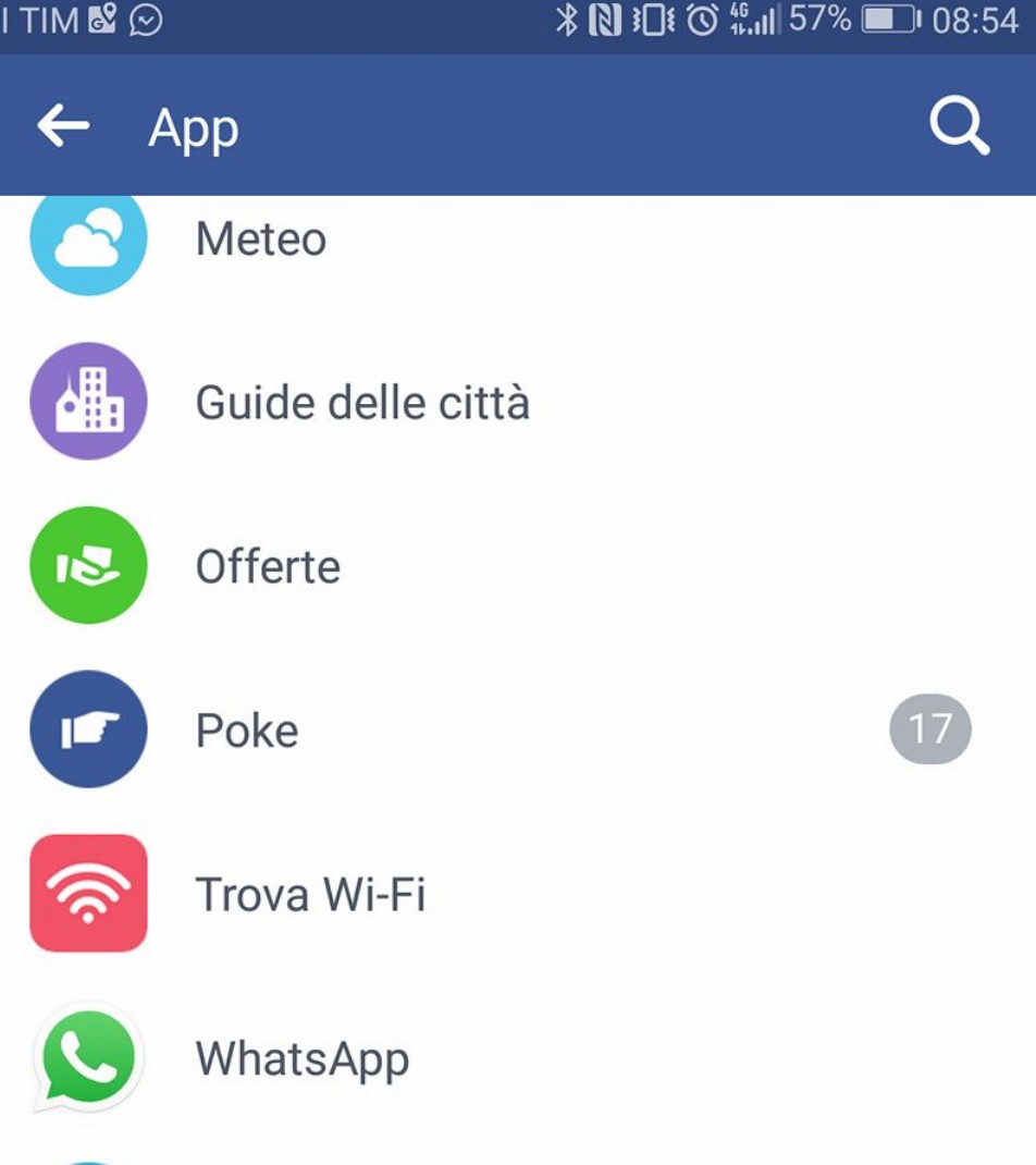 Trova 'Wi-Fi' di Facebook