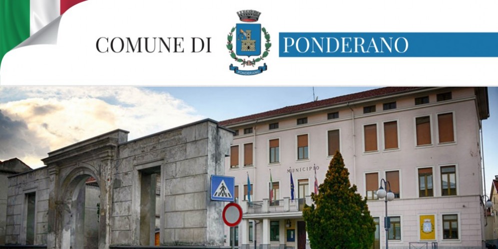 L'home page del nuovo sito del Comune di Ponderano
