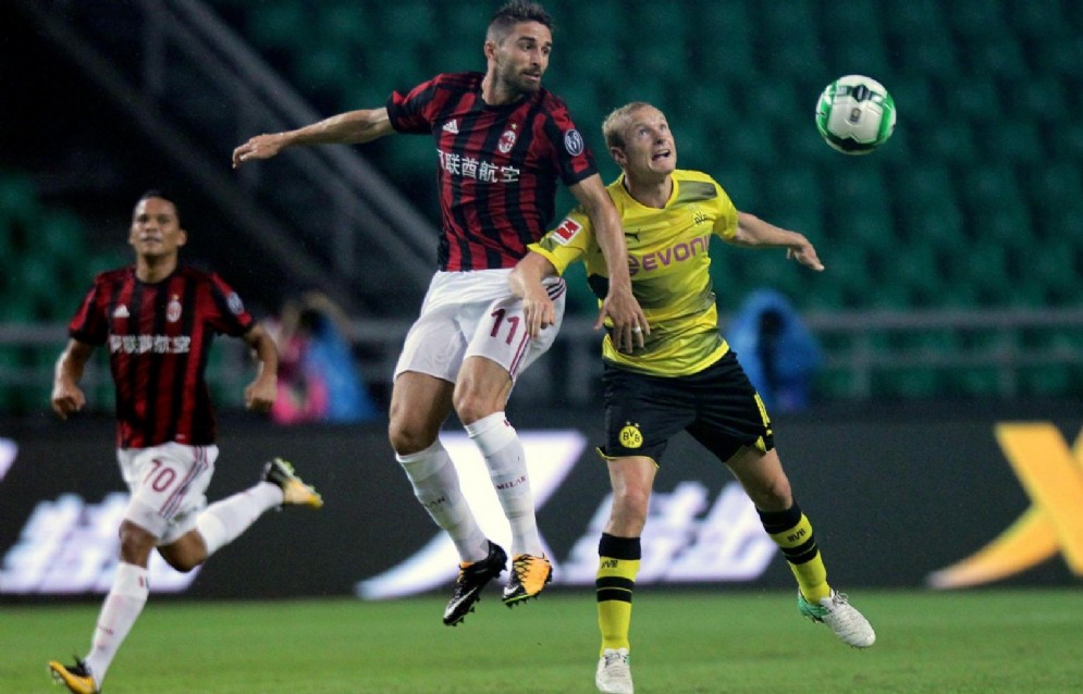 Bacca e Borini in azione contro il Dortmund