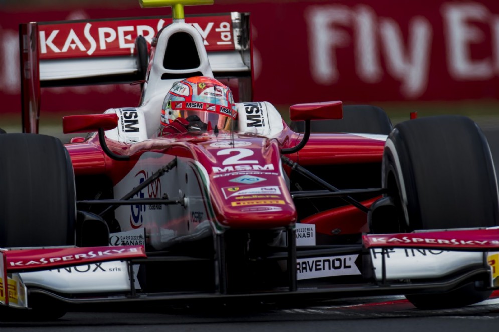 Antonio Fuoco in azione sulla monoposto del team Prema nelle qualifiche all'Hungaroring