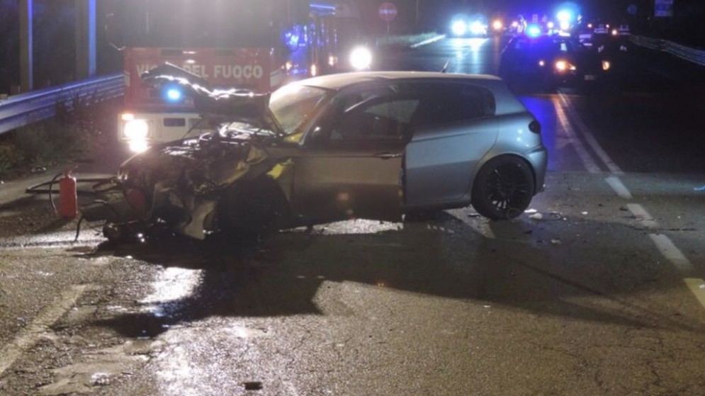 Un'altra immagine dell'incidente di questa notte