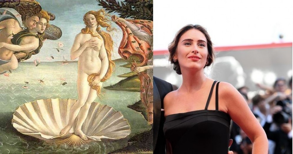 Maria Elena Boschi sul red carpet di Venezia paragonata alla Venere di Botticelli