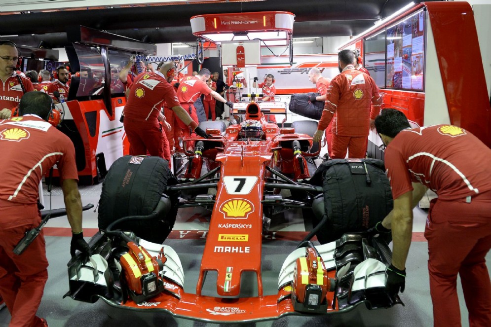 La macchina di Kimi Raikkonen ai box