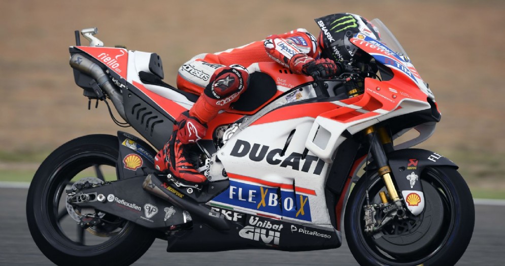 Jorge Lorenzo in sella alla Ducati nelle prove libere del GP di Aragona