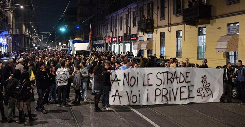 Il corteo in protesta