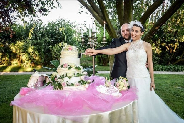 Elisa Girotto con il marito Alessio il giorno del matrimonio