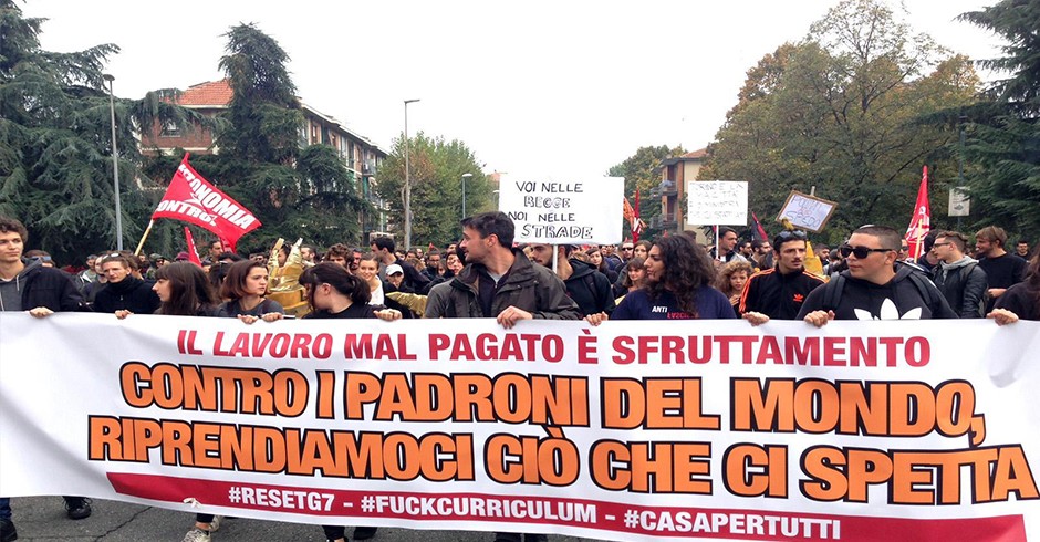 Manifestazione anti G7 parte da corso Cincinnato