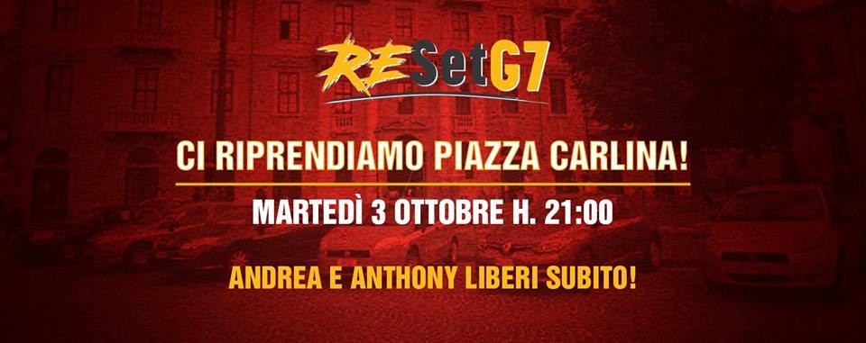 La locandina della manifestazione prevista domani sera a Torino