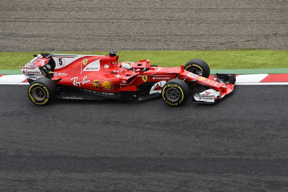 La Ferrari di Sebastian Vettel in azione
