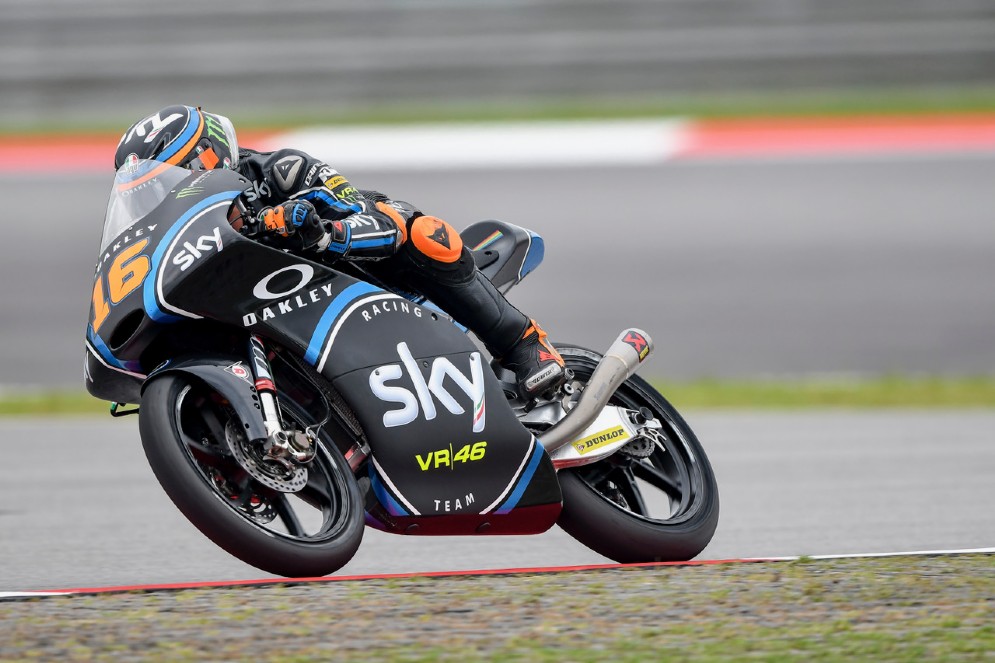 Andrea Migno in azione nel venerdì del GP di Malesia
