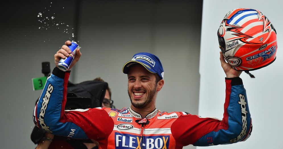 Andrea Dovizioso sul gradino più alto del podio del GP della Malesia