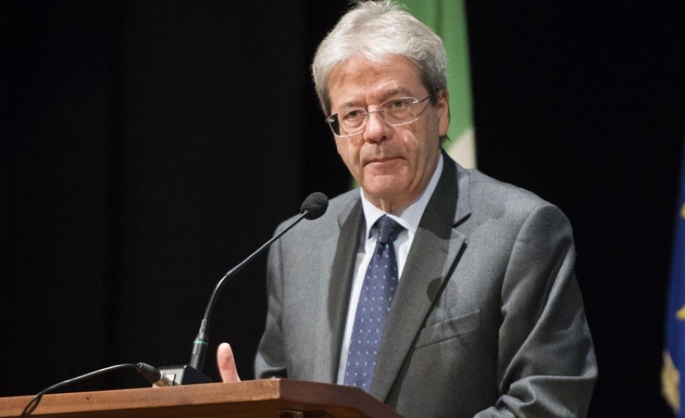 Il presidente del Consiglio Paolo Gentiloni interviene all'assemblea congiunta dell'Associazione Industriali di Novara