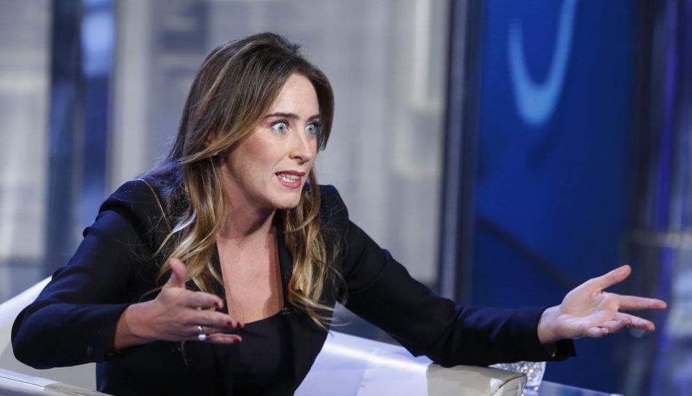 La sottosegretaria alla vicepresidenza del Consiglio, Maria Elena Boschi, a Porta a Porta