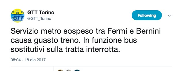 L'avviso di Gtt