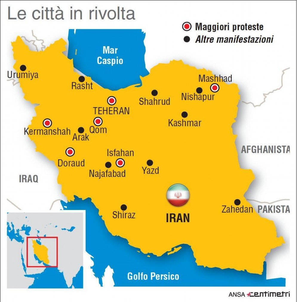 Nell'infografica realizzata da Centimetri la mappa delle principali città con manifestazioni di protesta