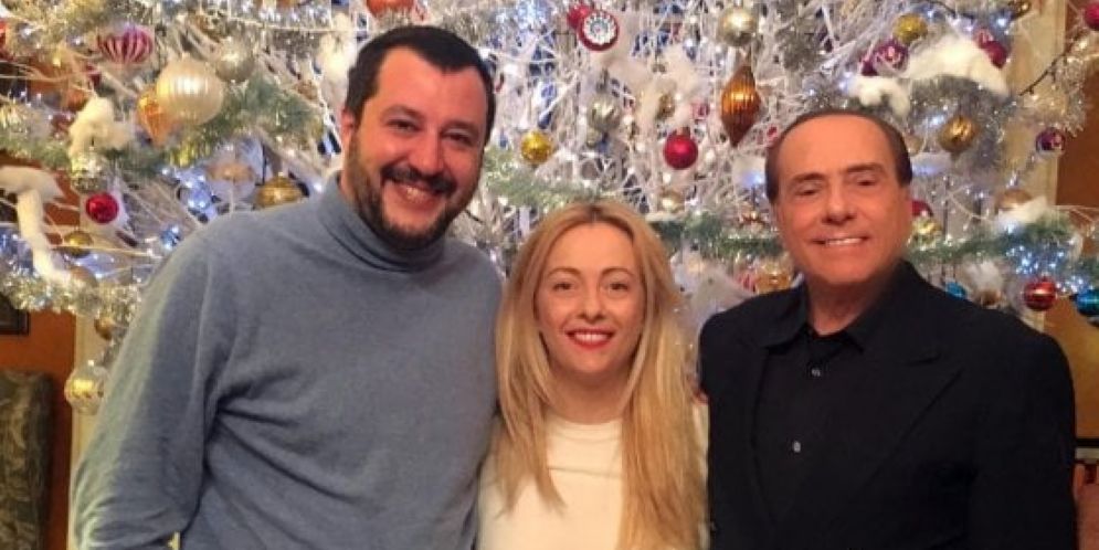Matteo Salvini, Giorgia Meloni e Silvio Berlusconi al vertice di Arcore