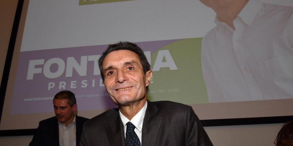 Il candidato alla presidenza lombarda del Centrodestra Attilio Fontana