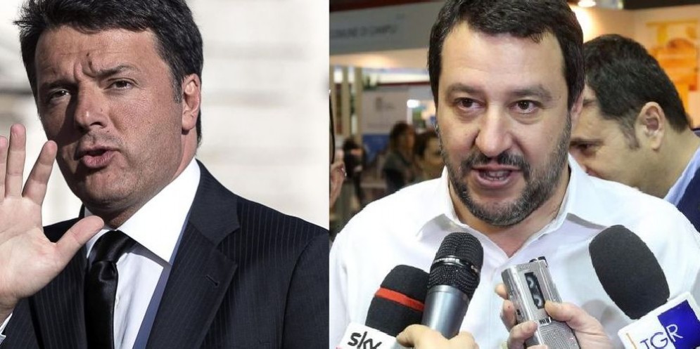 Il segretario Pd Matteo Renzi e il leader del Carroccio Matteo Salvini