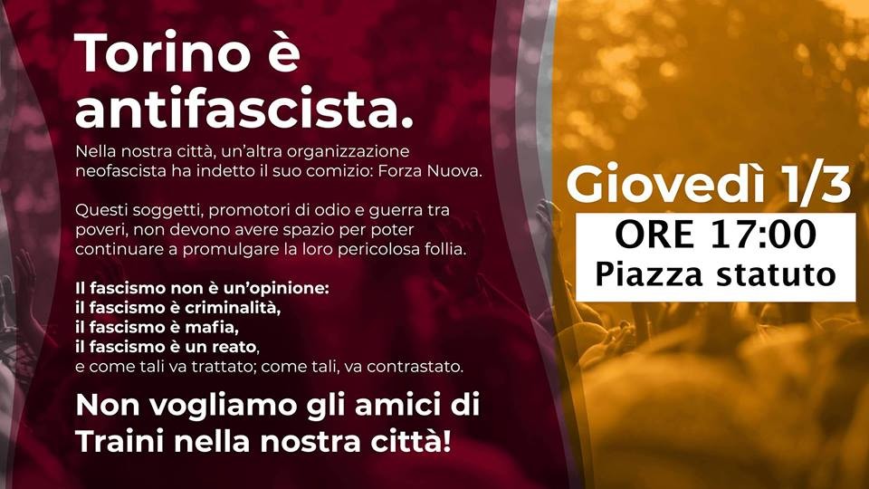 Il volantino della manifestazione