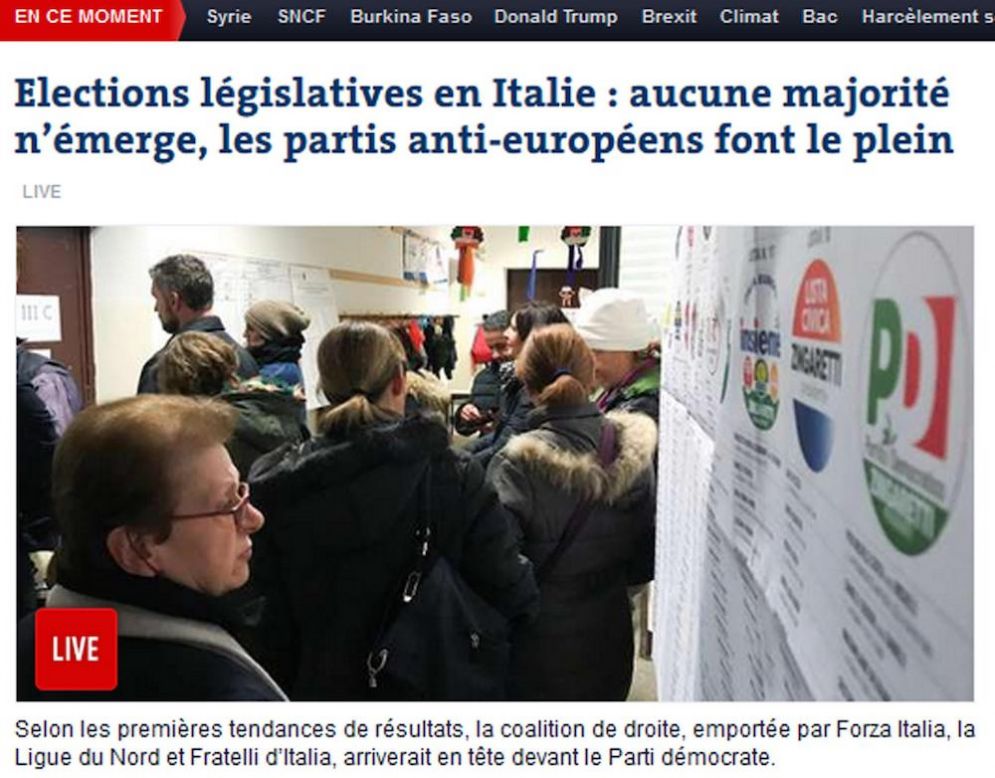 Uno screenshot del pezzo di apertura di Le Monde versione online