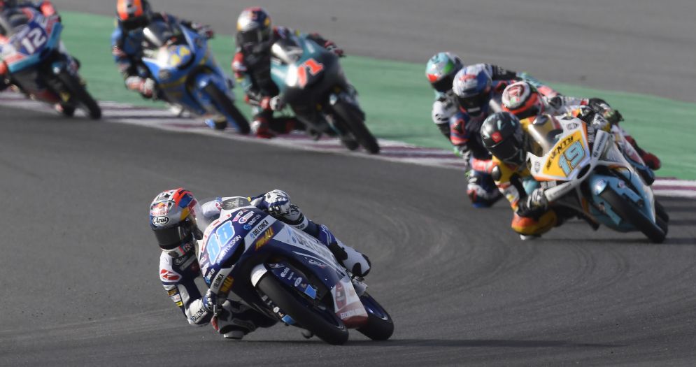 Jorge Martin, del team Gresini, in testa al Gran Premio del Qatar di Moto3