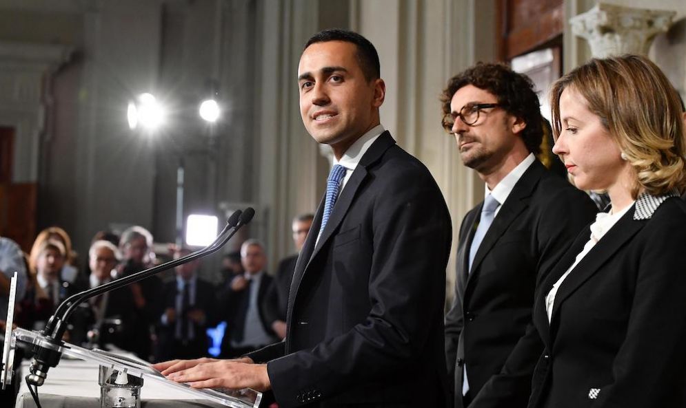 Luigi Di Maio al Quirinale con Giulia Grillo e Danilo Toninelli.