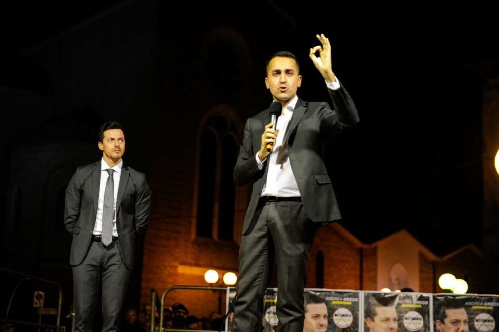 Il capo politico di M5s, Luigi Di Maio, durante l'incontro elettorale per il candidato presidente alla Regione Molise Andrea Greco