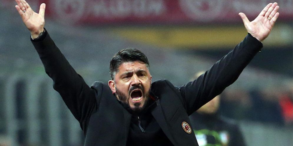 L'allenatore del Milan Gennaro Gattuso