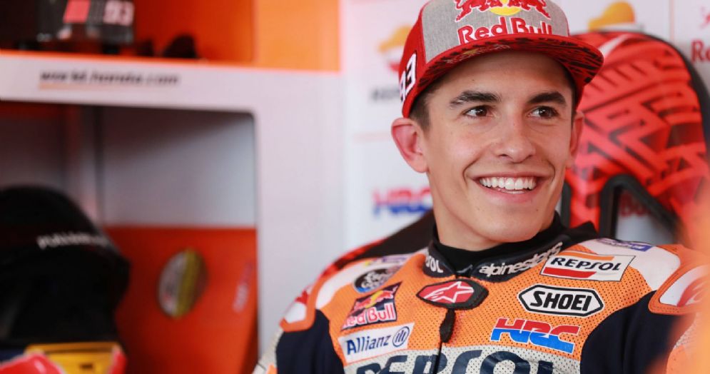 Marc Marquez nel box della Honda