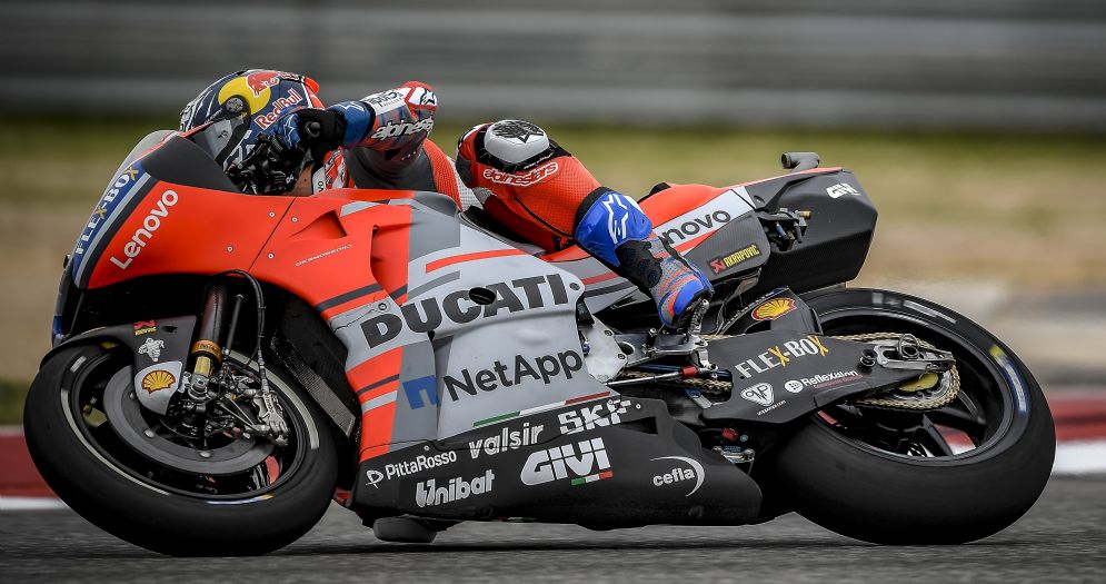 Andrea Dovizioso in sella alla Ducati nelle prove libere del GP delle Americhe ad Austin