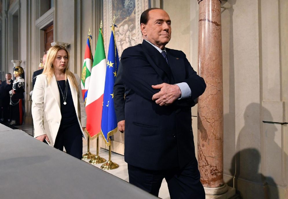 Silvio Berlusconi al Quirinale durante le consultazioni