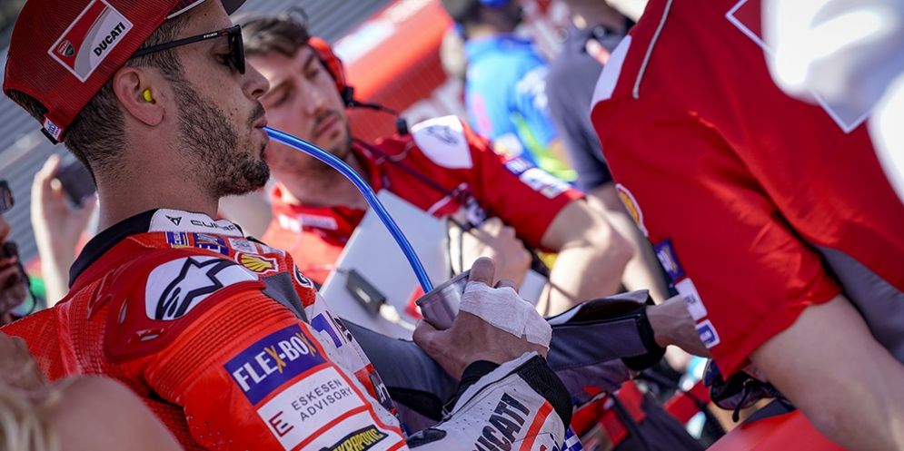 Andrea Dovizioso sulla griglia di partenza in sella alla Ducati