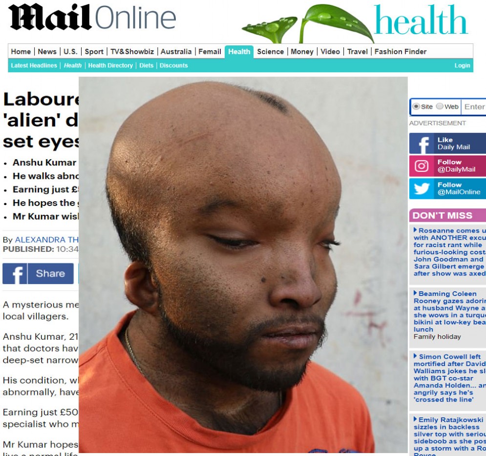 Screenshot dell'articolo del Daily Mail