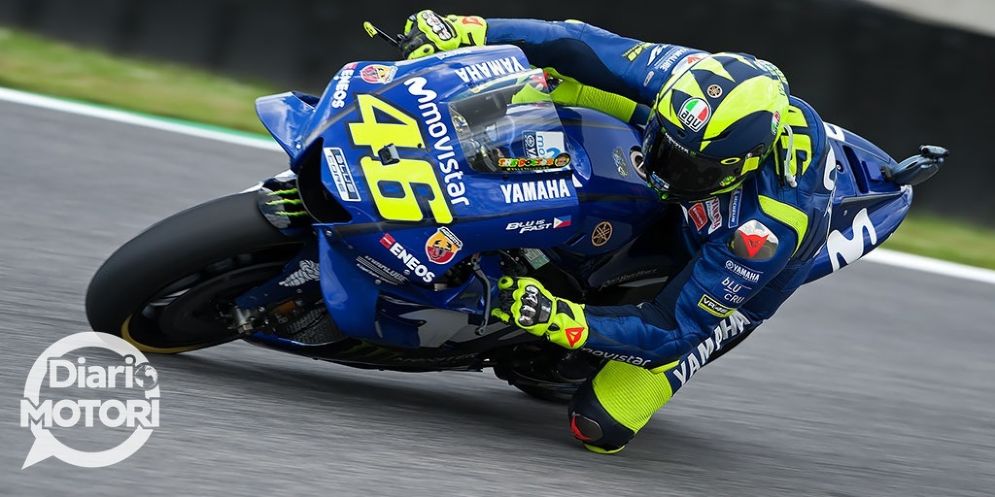 Valentino Rossi in sella alla Yamaha nelle prove libere del GP del Mugello di MotoGP