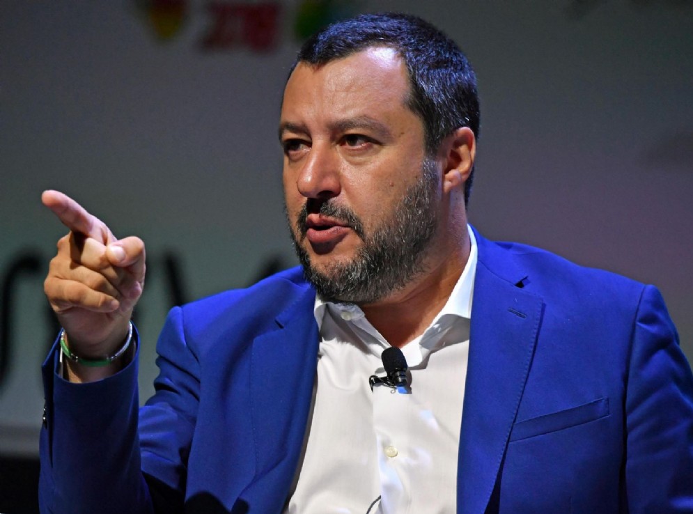 Il ministro dell'Interno, Matteo Salvini, durante il Festival del lavoro