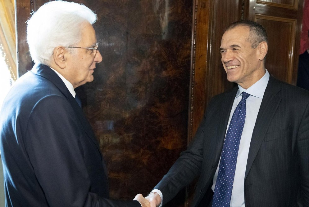 Carlo Cottarelli con il Presidente della Repubblica Sergio Mattarella