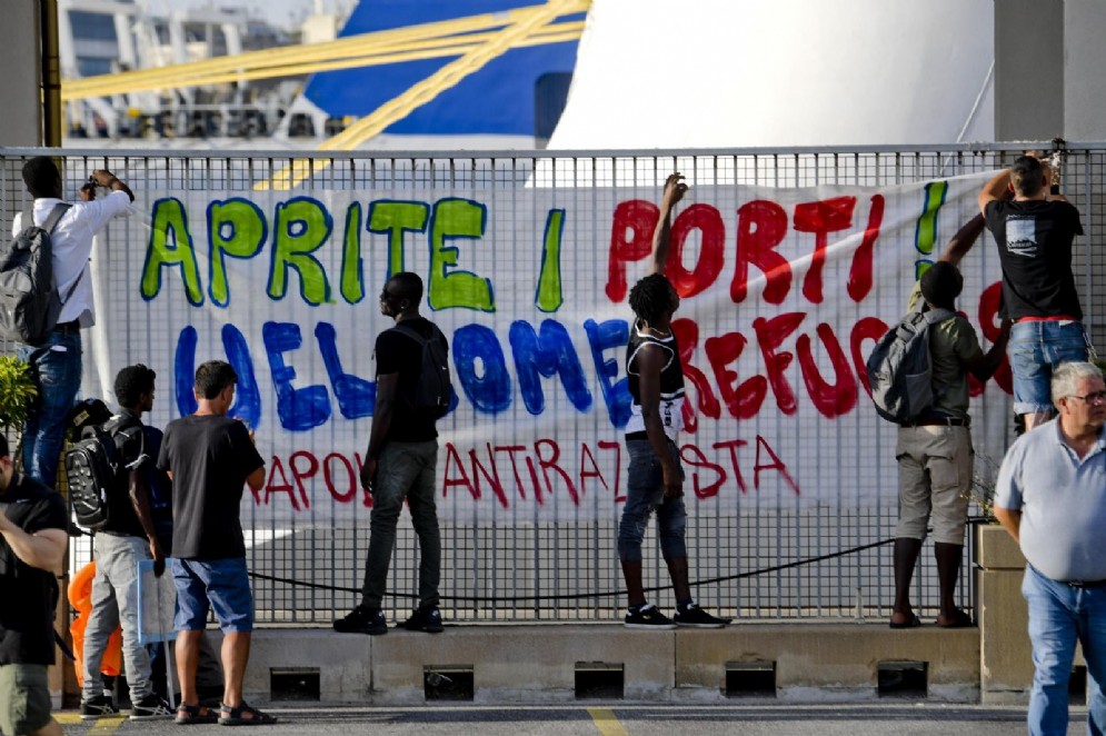 Un momento della manifestazione indetta a Napoli dalla Rete antirazzista, giugno 2018