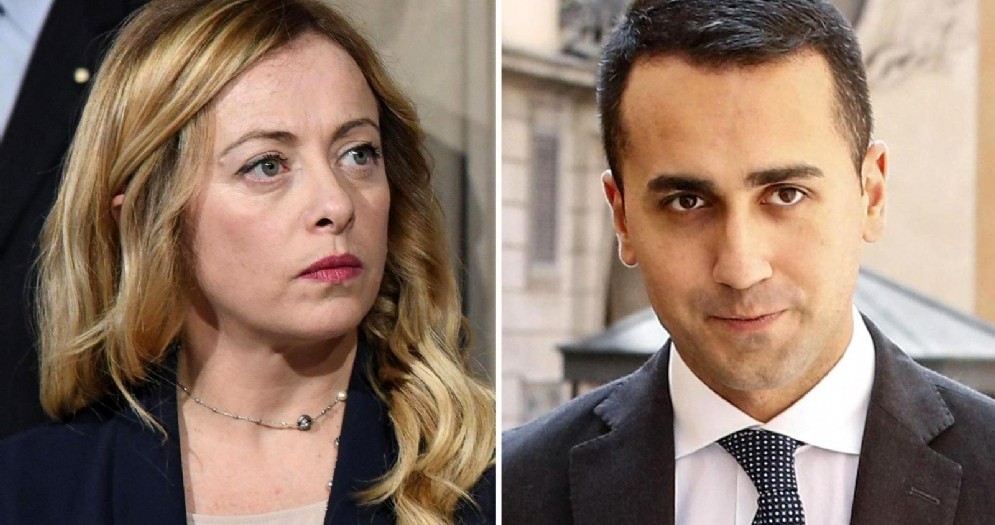 La leader di Fratelli d'Italia, Giorgia Meloni, e il ministro del Lavoro e dello Sviluppo Economico Luigi Di Maio